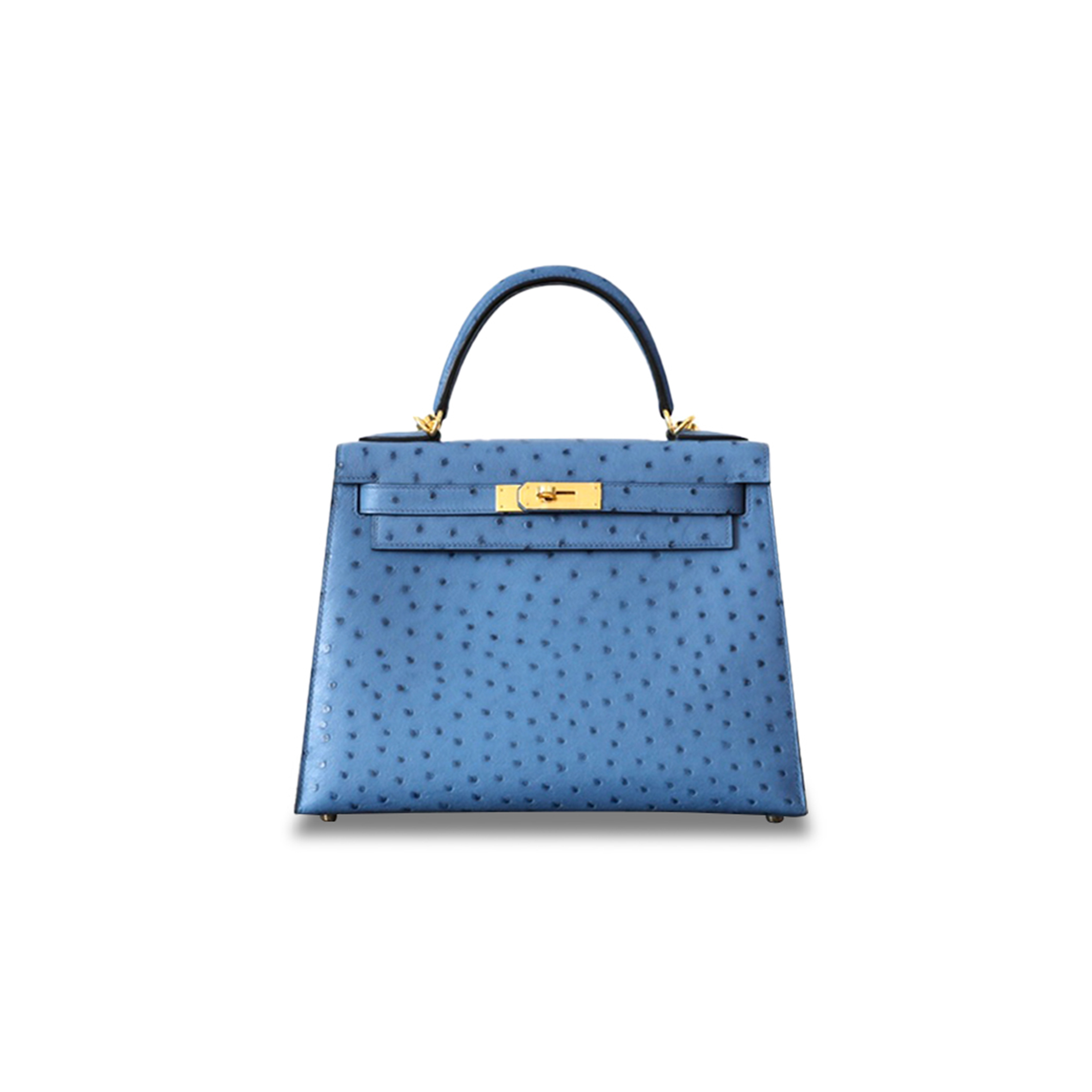 H**mes master kelly 28 ostrich prussian blue gold buckle (28*22*10cm)